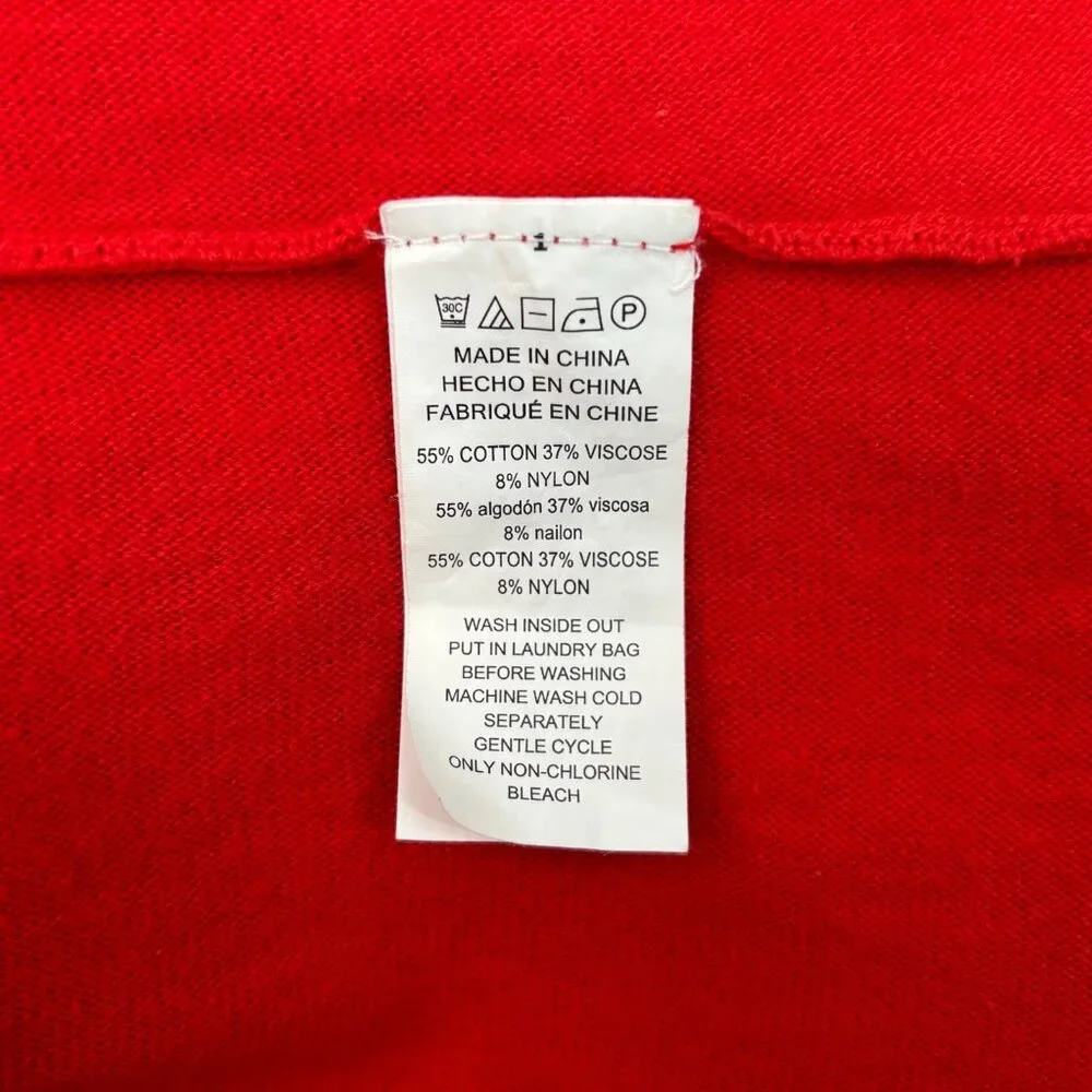 Michael Michael Kors Sweater XL‎ Bright Red Lightweight Pullover Cotton Blend